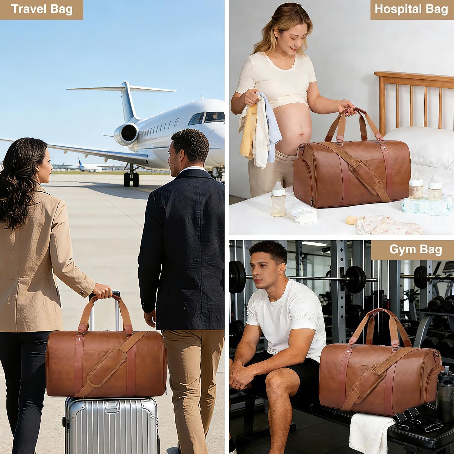Leather 3-in-1 Duffle Bag - Image 2