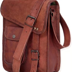Distressed Leather Satchel Bag