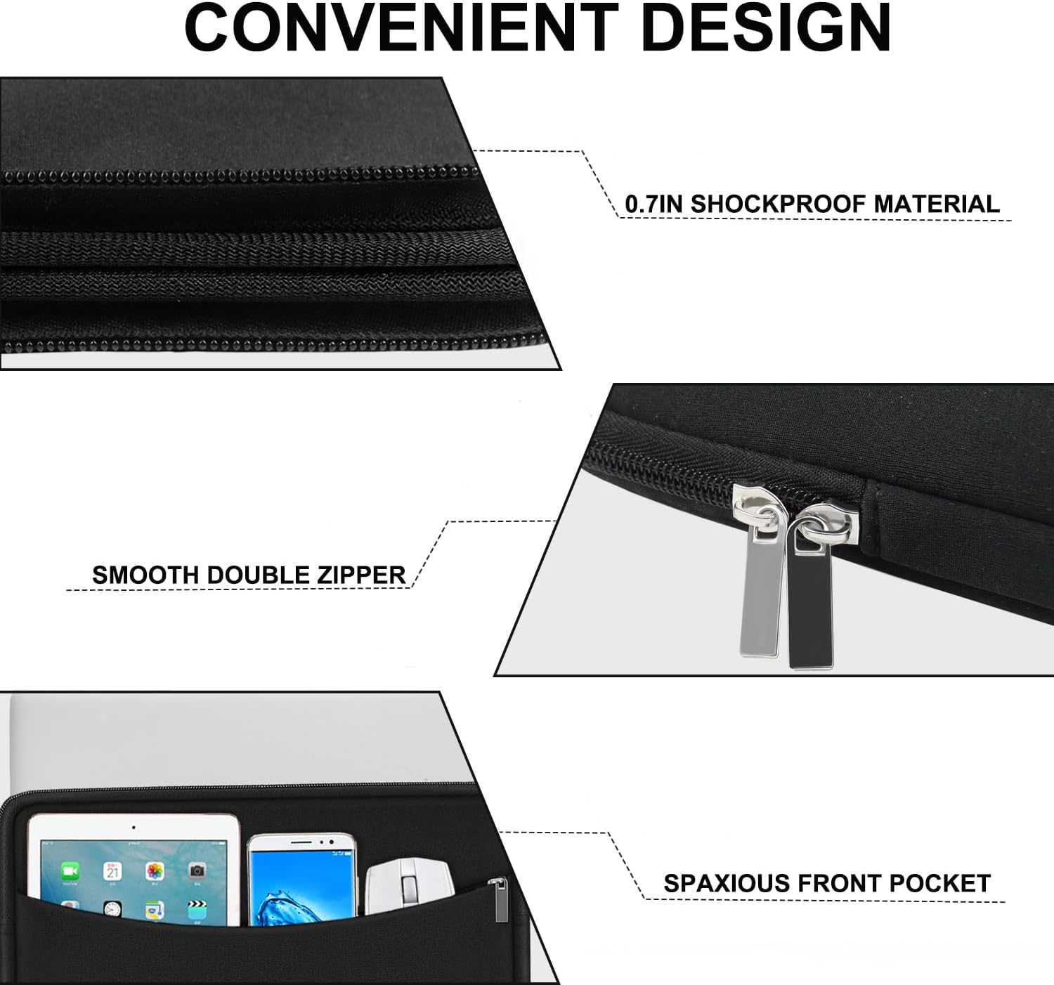14-Inch Laptop Sleeve with Pocket - Image 2