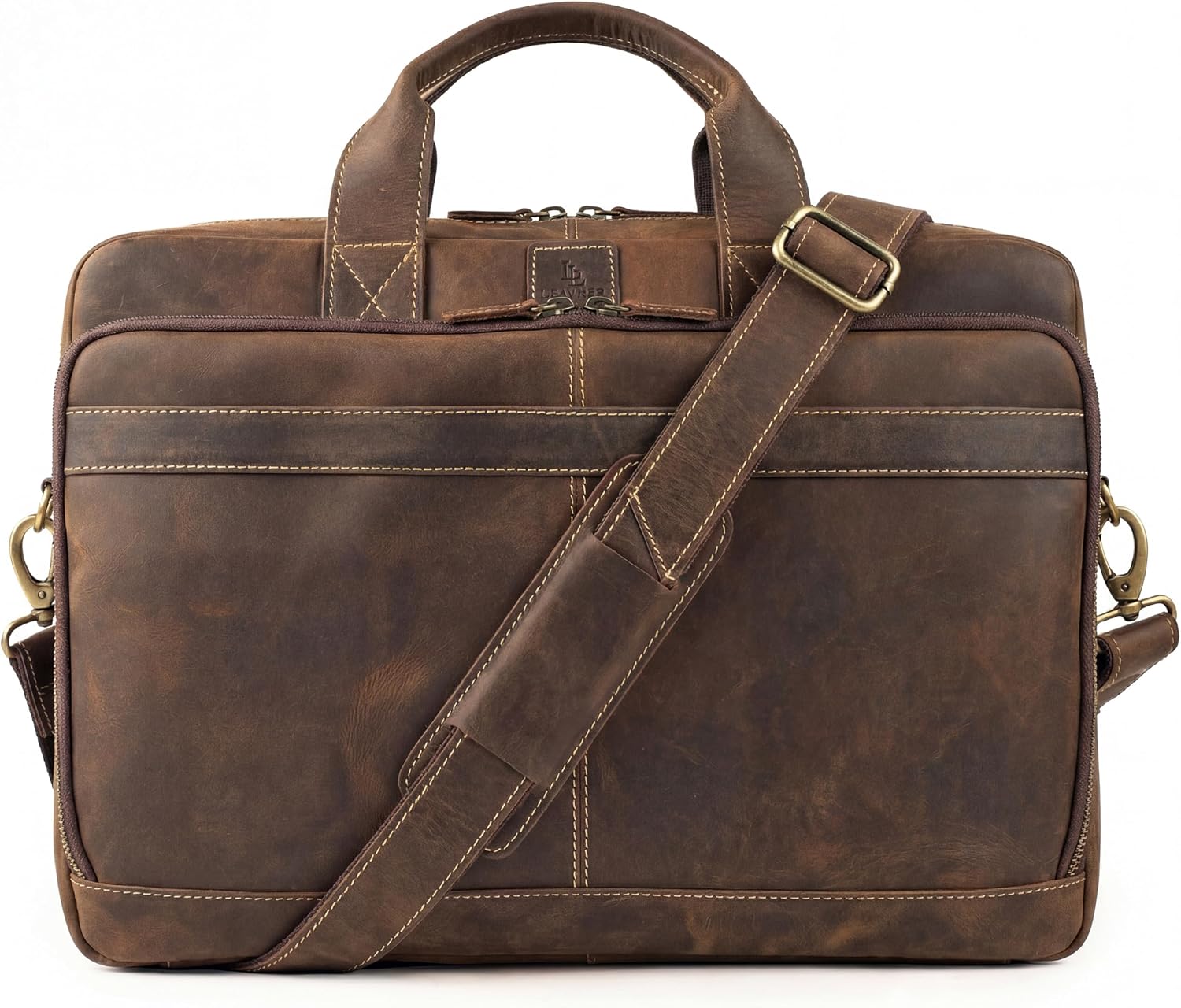 Full Grain Leather Messenger Bag - Image 7
